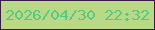 文字の大きさ：1、枠の色：361e47、背景の色：b9d984、文字の色：58c886 無料ブログパーツのブログ時計