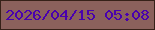 文字の大きさ：4、枠の色：362118、背景の色：8b615c、文字の色：4901ae 無料ブログパーツのブログ時計
