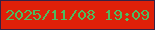 文字の大きさ：5、枠の色：362144、背景の色：df2009、文字の色：4ebb5f 無料ブログパーツのブログ時計