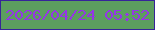 文字の大きさ：1、枠の色：362499、背景の色：5c9e5f、文字の色：9535e7 無料ブログパーツのブログ時計