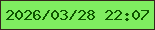 文字の大きさ：5、枠の色：36251e、背景の色：7fed60、文字の色：0e5600 無料ブログパーツのブログ時計