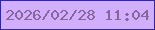 文字の大きさ：1、枠の色：3625a1、背景の色：d2affe、文字の色：89649b 無料ブログパーツのブログ時計