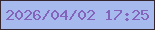 文字の大きさ：2、枠の色：36262e、背景の色：a6baed、文字の色：8463bb 無料ブログパーツのブログ時計