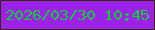 文字の大きさ：3、枠の色：362905、背景の色：9d22e9、文字の色：07d232 無料ブログパーツのブログ時計