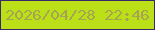 文字の大きさ：1、枠の色：36296c、背景の色：bbe018、文字の色：a5a452 無料ブログパーツのブログ時計