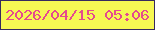 文字の大きさ：3、枠の色：362a5f、背景の色：f6f853、文字の色：e54b8e 無料ブログパーツのブログ時計