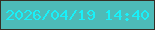 文字の大きさ：2、枠の色：362e24、背景の色：4dbbb8、文字の色：18f1f9 無料ブログパーツのブログ時計