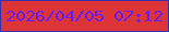 文字の大きさ：2、枠の色：3631aa、背景の色：dd3437、文字の色：631bf7 無料ブログパーツのブログ時計