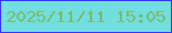 文字の大きさ：1、枠の色：3634fe、背景の色：71dee0、文字の色：7abc6c 無料ブログパーツのブログ時計