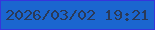 文字の大きさ：4、枠の色：3635db、背景の色：1b66cf、文字の色：2a3a58 無料ブログパーツのブログ時計