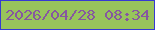 文字の大きさ：4、枠の色：363ad2、背景の色：98c45b、文字の色：8657a0 無料ブログパーツのブログ時計