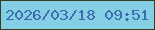 文字の大きさ：5、枠の色：363e24、背景の色：85cfe5、文字の色：3e6cb0 無料ブログパーツのブログ時計
