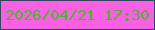 文字の大きさ：1、枠の色：364164、背景の色：f960e2、文字の色：49b42e 無料ブログパーツのブログ時計