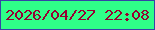 文字の大きさ：1、枠の色：3643a6、背景の色：2fff88、文字の色：960133 無料ブログパーツのブログ時計