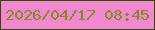 文字の大きさ：2、枠の色：36450b、背景の色：f289ce、文字の色：838924 無料ブログパーツのブログ時計