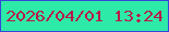 文字の大きさ：4、枠の色：3646d9、背景の色：2eeaa8、文字の色：b61c4a 無料ブログパーツのブログ時計
