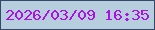文字の大きさ：4、枠の色：364769、背景の色：b6cedd、文字の色：ad10e5 無料ブログパーツのブログ時計
