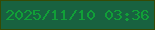 文字の大きさ：5、枠の色：364a04、背景の色：186240、文字の色：119f38 無料ブログパーツのブログ時計