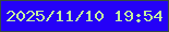文字の大きさ：1、枠の色：364b42、背景の色：2501f7、文字の色：c5f39f 無料ブログパーツのブログ時計