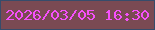 文字の大きさ：3、枠の色：364c6b、背景の色：7a4a53、文字の色：f650fb 無料ブログパーツのブログ時計