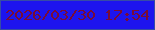 文字の大きさ：3、枠の色：364ca5、背景の色：1d14ee、文字の色：780c37 無料ブログパーツのブログ時計