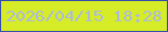 文字の大きさ：4、枠の色：364cab、背景の色：d6ec26、文字の色：aabae0 無料ブログパーツのブログ時計