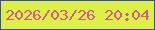 文字の大きさ：4、枠の色：364db3、背景の色：dcf048、文字の色：cc5d8a 無料ブログパーツのブログ時計