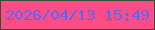 文字の大きさ：5、枠の色：364f2e、背景の色：fc4d87、文字の色：5a65f9 無料ブログパーツのブログ時計