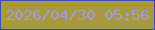 文字の大きさ：1、枠の色：3650cc、背景の色：a8993c、文字の色：9c9ae3 無料ブログパーツのブログ時計