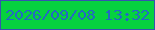 文字の大きさ：1、枠の色：3654af、背景の色：06d23f、文字の色：2369c2 無料ブログパーツのブログ時計
