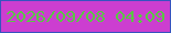 文字の大きさ：2、枠の色：3654bf、背景の色：cc3ed0、文字の色：5bc546 無料ブログパーツのブログ時計