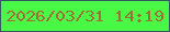 文字の大きさ：5、枠の色：365662、背景の色：4af945、文字の色：a36e36 無料ブログパーツのブログ時計