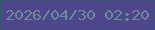 文字の大きさ：5、枠の色：36566f、背景の色：4e468b、文字の色：6a8b97 無料ブログパーツのブログ時計