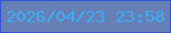 文字の大きさ：3、枠の色：3656d5、背景の色：667fb4、文字の色：3caef8 無料ブログパーツのブログ時計