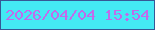 文字の大きさ：4、枠の色：365896、背景の色：44e9f4、文字の色：c16beb 無料ブログパーツのブログ時計
