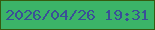 文字の大きさ：3、枠の色：365b10、背景の色：3bb468、文字の色：3a4f97 無料ブログパーツのブログ時計