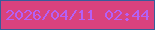 文字の大きさ：5、枠の色：365d9b、背景の色：d9427e、文字の色：b460f6 無料ブログパーツのブログ時計