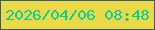 文字の大きさ：3、枠の色：365e7a、背景の色：ebd946、文字の色：01d29d 無料ブログパーツのブログ時計