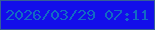 文字の大きさ：5、枠の色：365f97、背景の色：130eea、文字の色：126bc3 無料ブログパーツのブログ時計