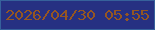 文字の大きさ：2、枠の色：36619b、背景の色：263082、文字の色：955622 無料ブログパーツのブログ時計