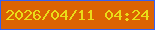 文字の大きさ：2、枠の色：3661f1、背景の色：dc6302、文字の色：eadc19 無料ブログパーツのブログ時計