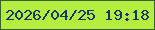 文字の大きさ：1、枠の色：366233、背景の色：b6ee3f、文字の色：143769 無料ブログパーツのブログ時計