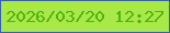 文字の大きさ：1、枠の色：3662ab、背景の色：a8e849、文字の色：54b10d 無料ブログパーツのブログ時計
