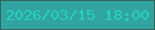 文字の大きさ：4、枠の色：366456、背景の色：31a3a0、文字の色：23d4b7 無料ブログパーツのブログ時計