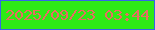 文字の大きさ：2、枠の色：3665e8、背景の色：2eea15、文字の色：e76c62 無料ブログパーツのブログ時計