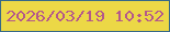 文字の大きさ：5、枠の色：366888、背景の色：ecd846、文字の色：b4588b 無料ブログパーツのブログ時計