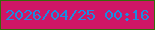 文字の大きさ：3、枠の色：366b0a、背景の色：cf1666、文字の色：1a8ce1 無料ブログパーツのブログ時計