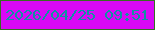 文字の大きさ：1、枠の色：366f23、背景の色：d808f6、文字の色：1091a3 無料ブログパーツのブログ時計