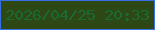 文字の大きさ：5、枠の色：366fe7、背景の色：2e4815、文字の色：196b33 無料ブログパーツのブログ時計