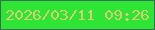 文字の大きさ：4、枠の色：367152、背景の色：2ee434、文字の色：d3d071 無料ブログパーツのブログ時計
